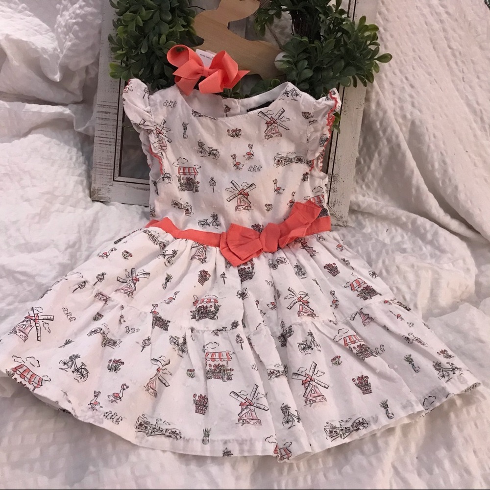 FLASH SALE-Dotted Swiss dress in a European Print